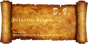 Dittrich Vilmos névjegykártya